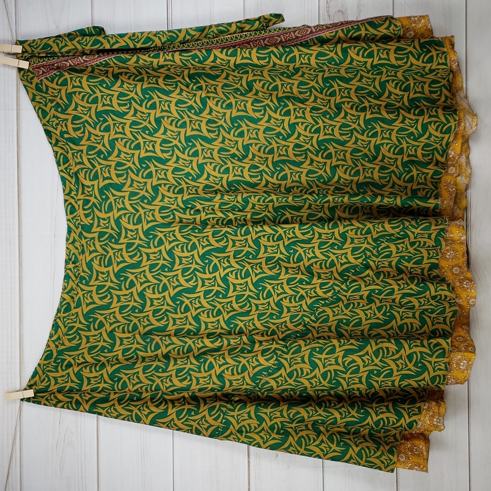 Darn Good Yarn Sari Silk Wrap Skirt Ankle Goddess - Picture 3 of 16